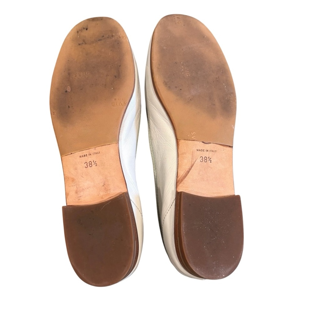 Chanel | Vintage Pale Blue Leather Loafers 38.5 | CC Logo Flats Made in Italy 💙 - Picture 9 of 12